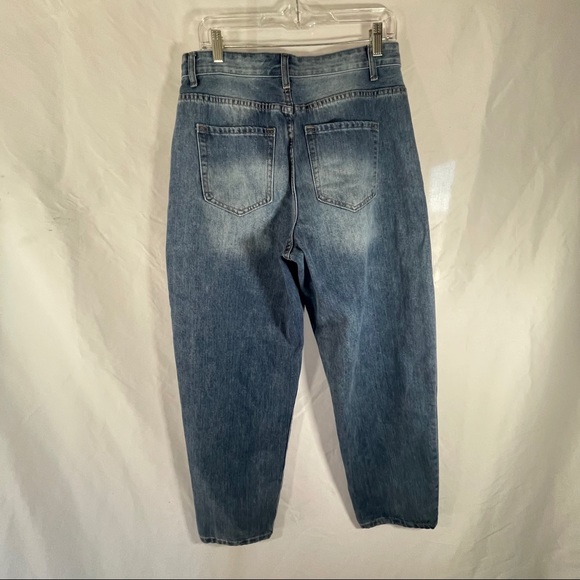 YMI Y2k-Inspired Baggy Distressed Denim Jeans - Picture 2 of 7